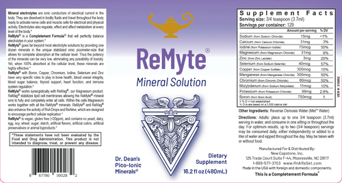 ReMyte - Solución mineral | Solución multimineral pico-iónica de la dra. Dean - 480 ml