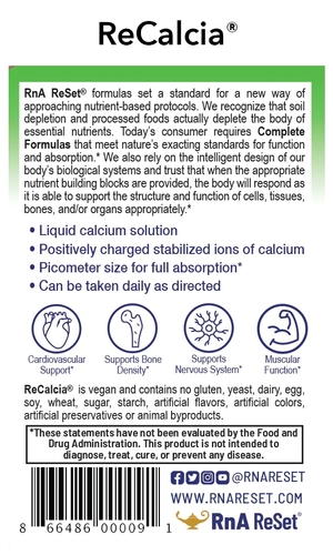 ReCalcia - Solución de calcio | Pico-ion de calcio líquido de la Dra. Dean - 240 ml